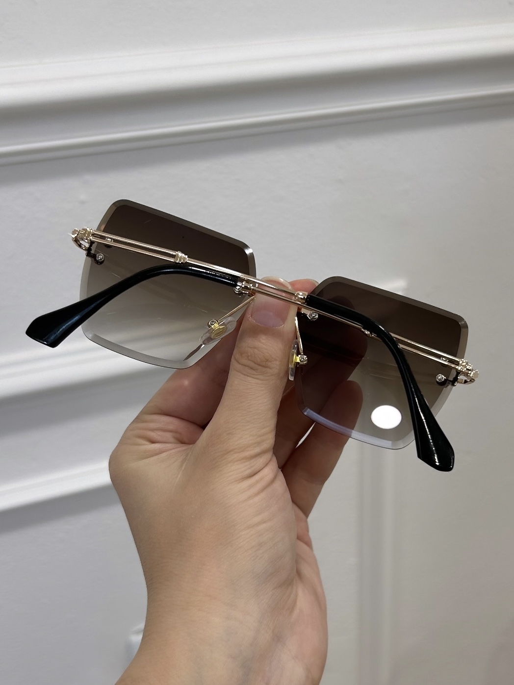 Kare Kristal Kesim Güneş Gözlüğü Kahve