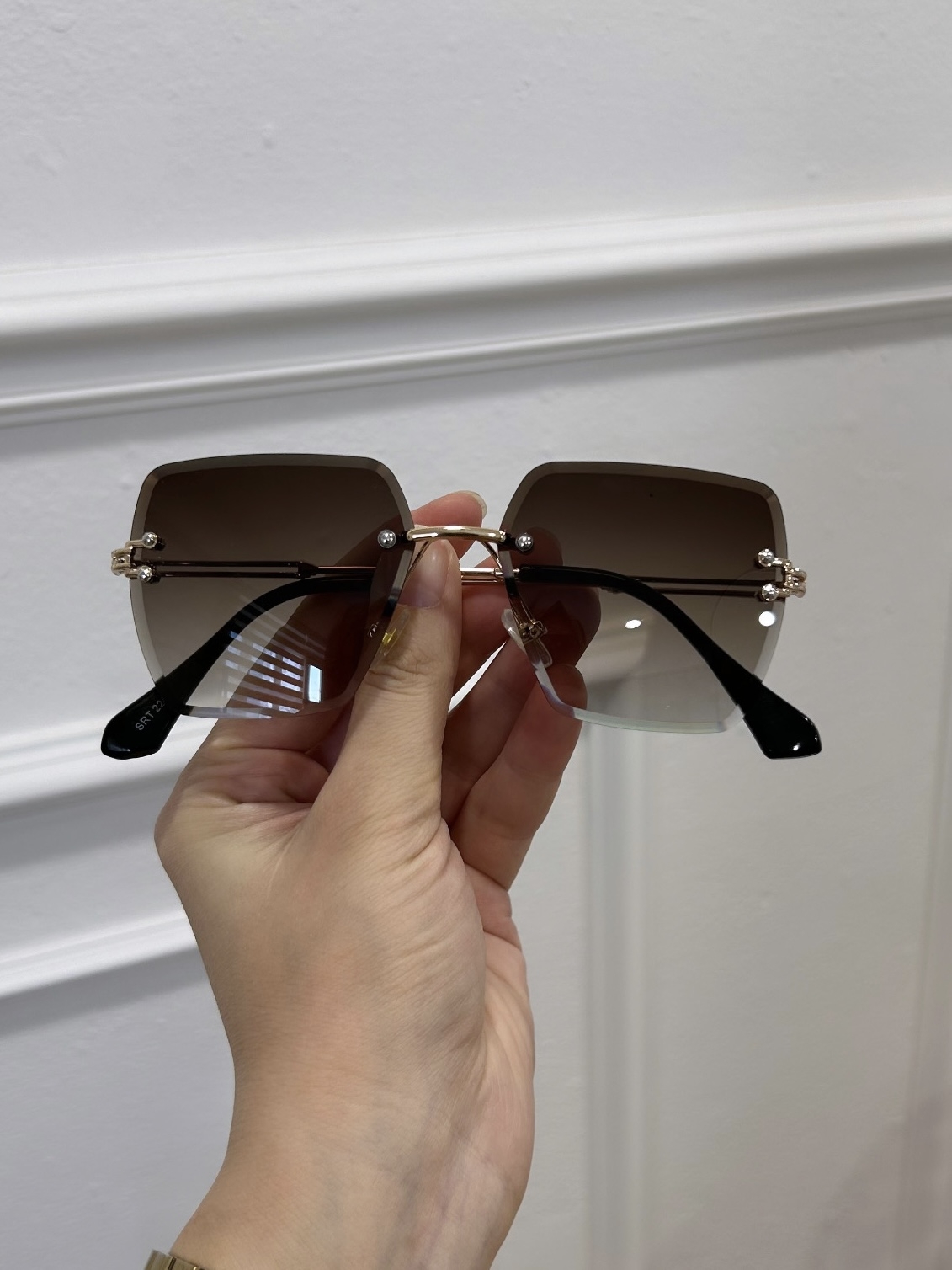 Kare Kristal Kesim Güneş Gözlüğü Kahve