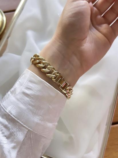 Çelik Üstü Pirinç Kaplama Bileklik 