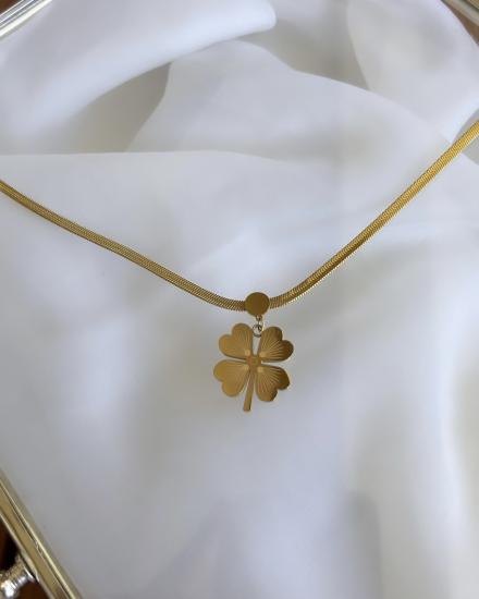 Çelik Gold Pullu Suyolu Kolye