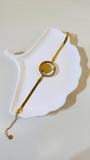 Cam Çerçeve, İtalyan Zincir, Osmanlı, Gold, Altın Kaplama, Çelik Bileklik