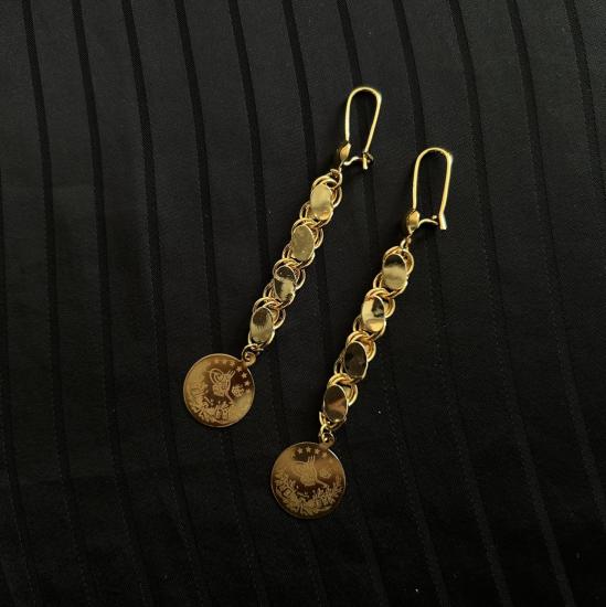 22 Ayar Altın Kaplama Küpe