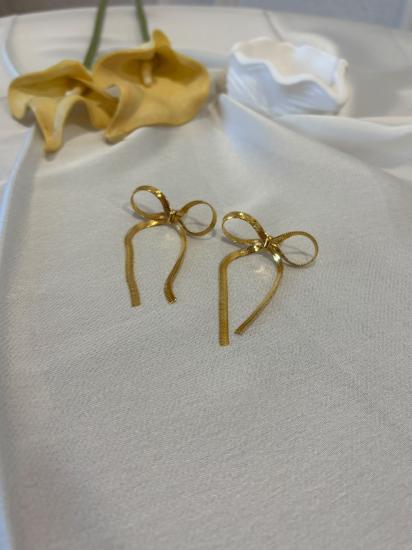 Gold Kurdele Model Küpe