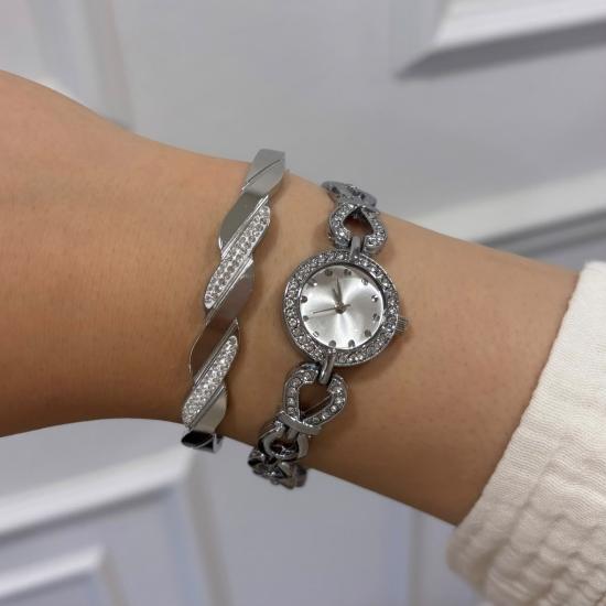 Kristal Silver Saat